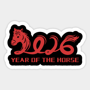 2026 Year of the Horse - Red Lunar New Year Celebration Sticker